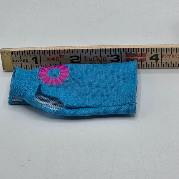 Genuine Barbie Blue Sleeveless Doll Top With Pink Flower Design - Mattel Brand - Picture 3 of 5